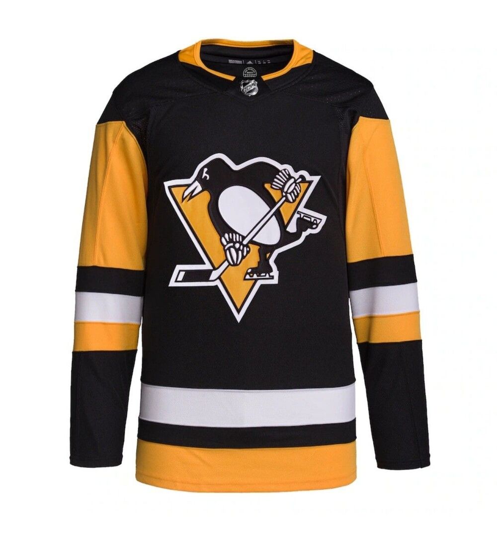 Size 52 Pittsburgh Penguins Adidas PrimeGreen Black Home NHL Hockey Jersey NWT